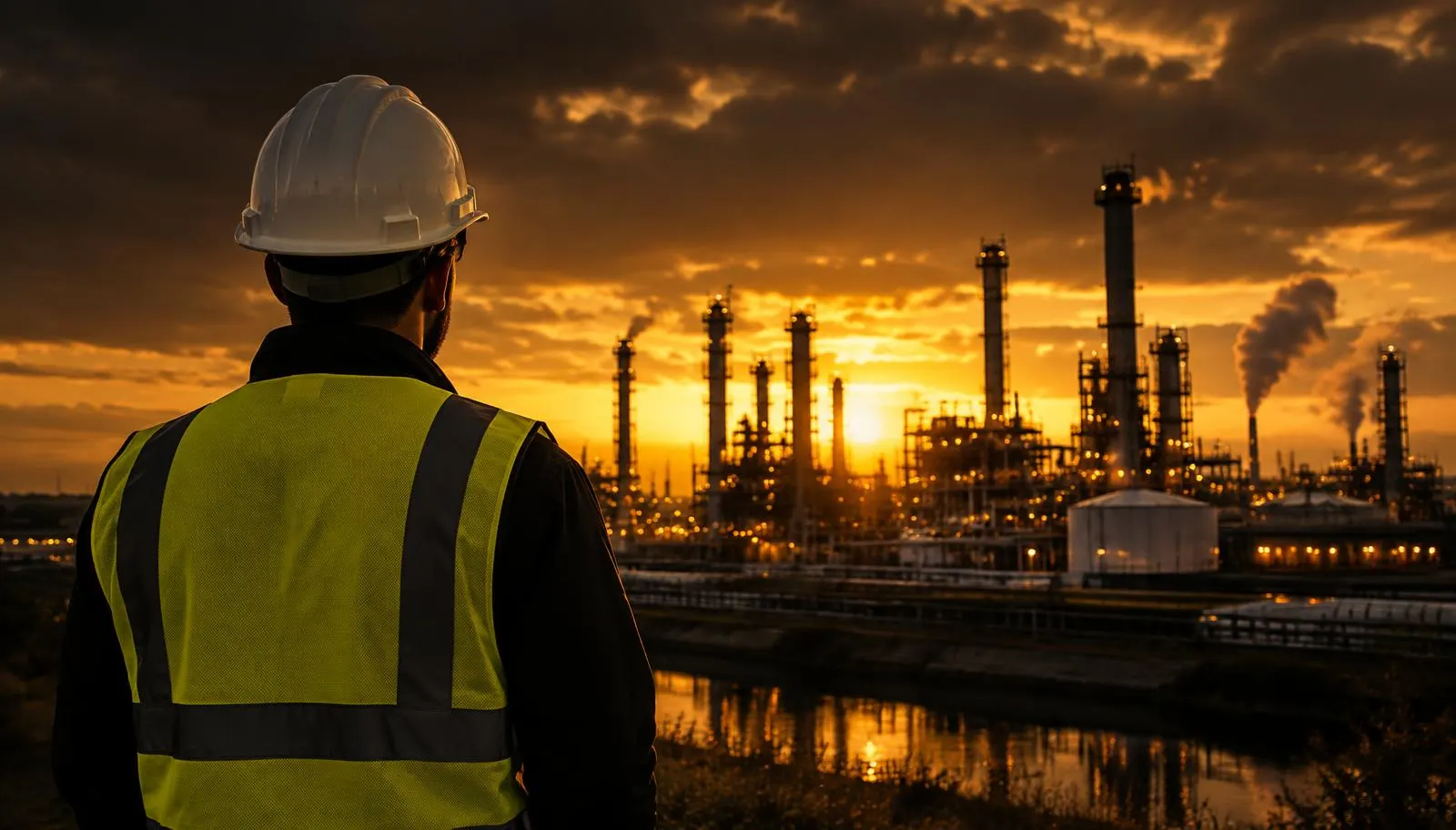 HSE professional overlooking an industrial site